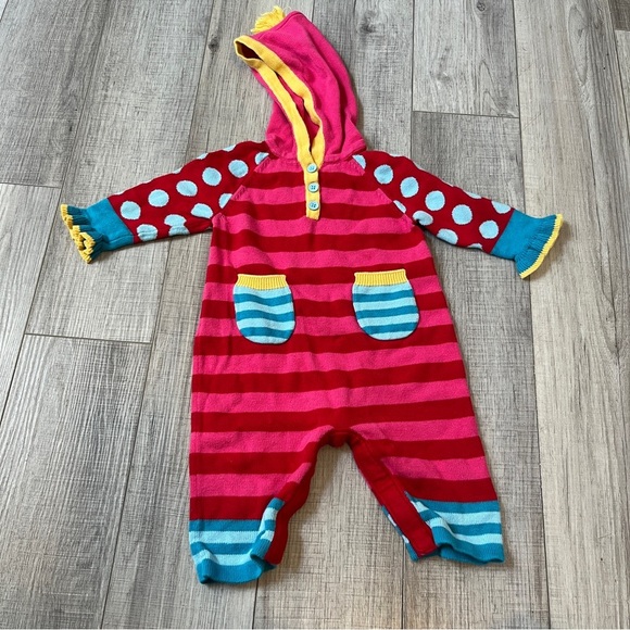 Hanna Andersson Hooded Sweater Romper - 70 cm (6-12M) - Colorful & Cute - Picture 2 of 11